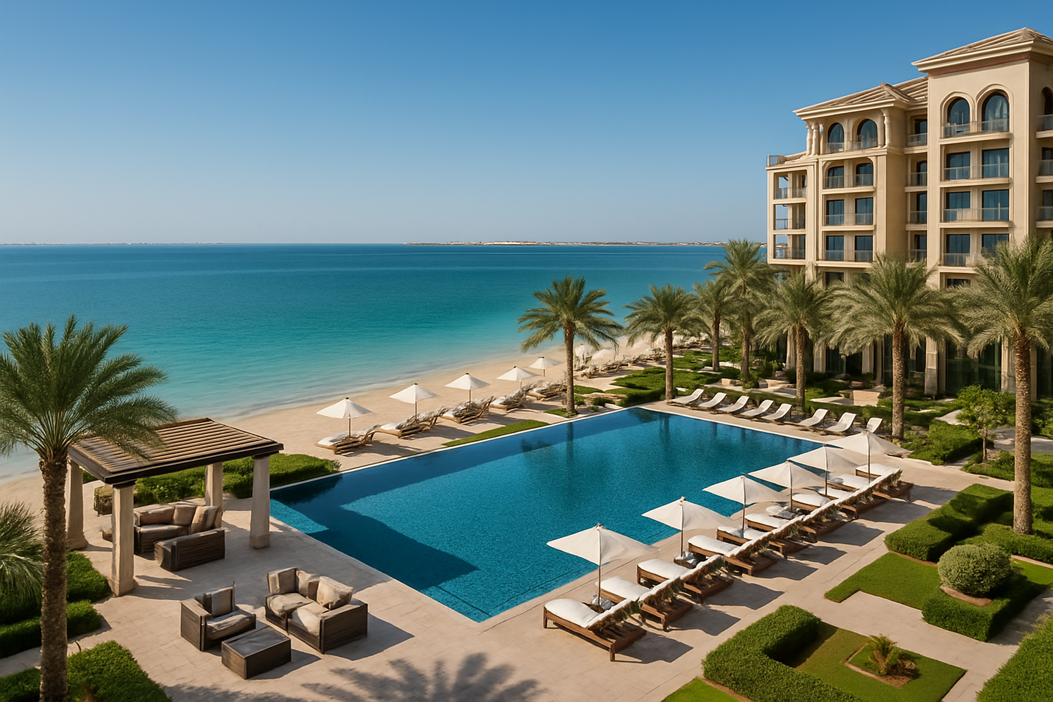 Luxurious beach resort with views of the Arabian Gulf
